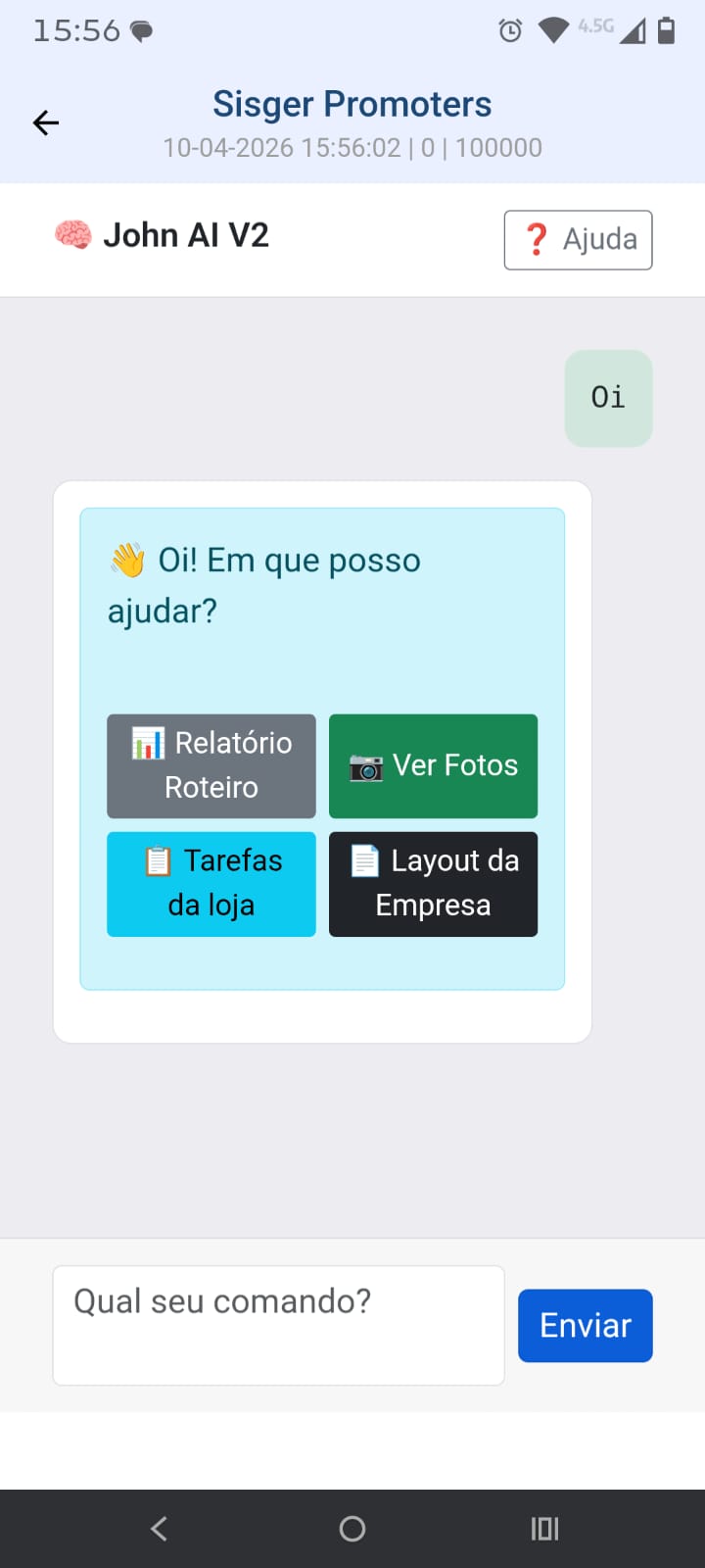 Tela do John AI V2 - Assistente inteligente